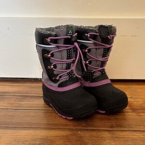 Kamik Kids Black, Gray & Purple Snow Boots